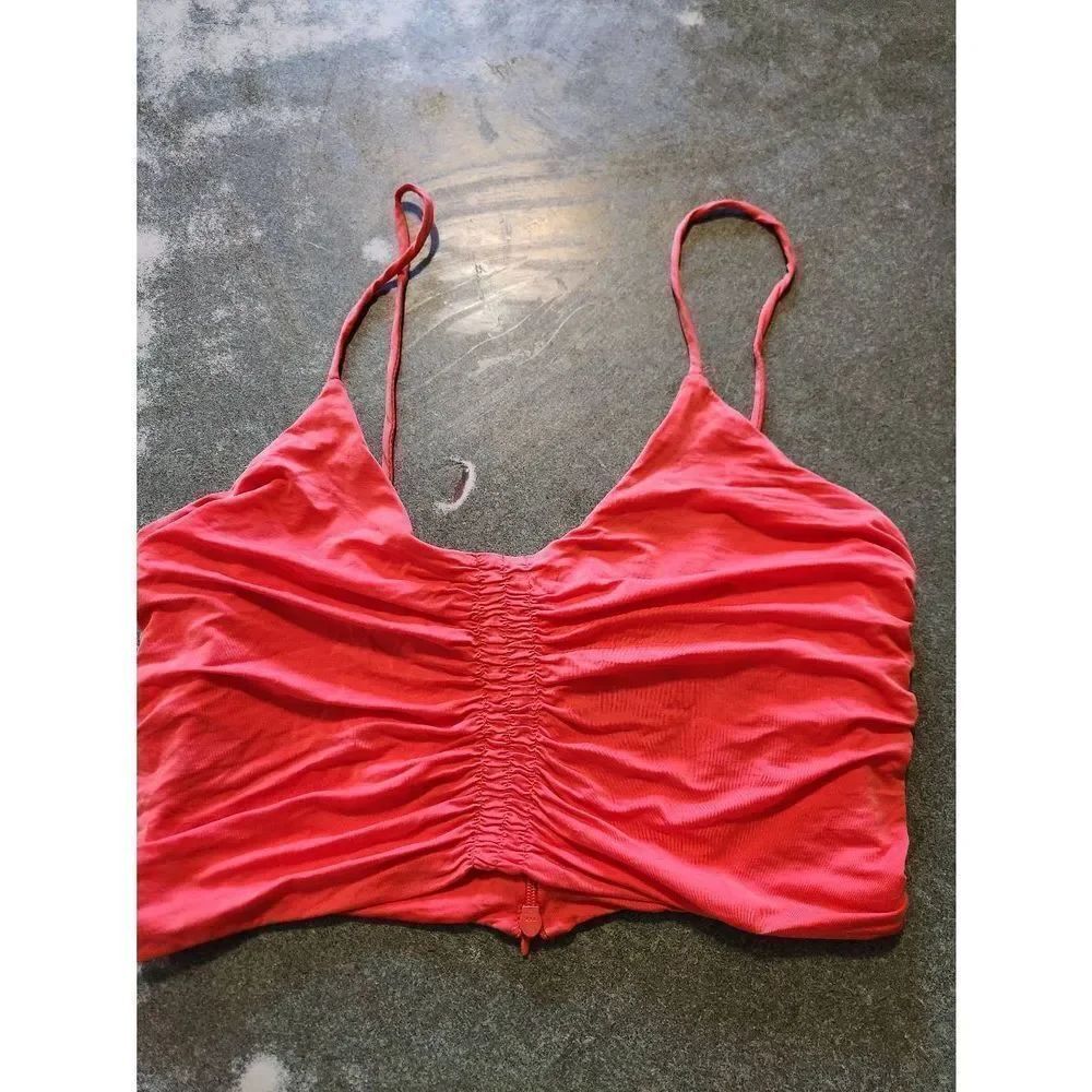Rachel Comey red ruched front tube top sz 2